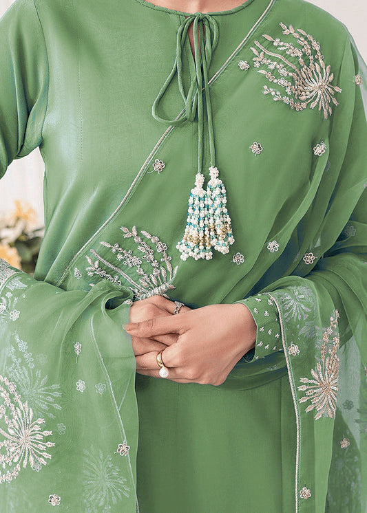 Zoola Embroidered -3pc - Jade Green - Lawn