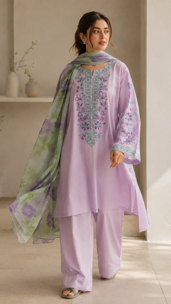 KANEEZ EMBROIDERED 3PC